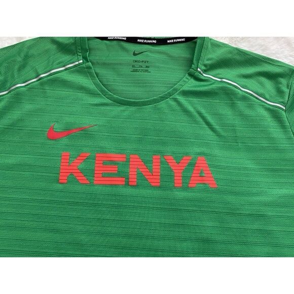 Nike Dri Fit KENYA TEAM ISSUED RUNNING Shirt Green CT0105-320 Men's 2XL NO TAGS - Picture 2 of 14